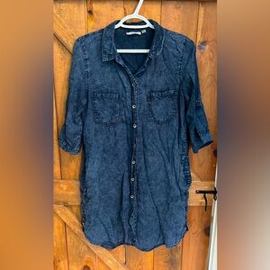 Dex Soft Tencel Button Up Dress/Long Over Shirt Medium